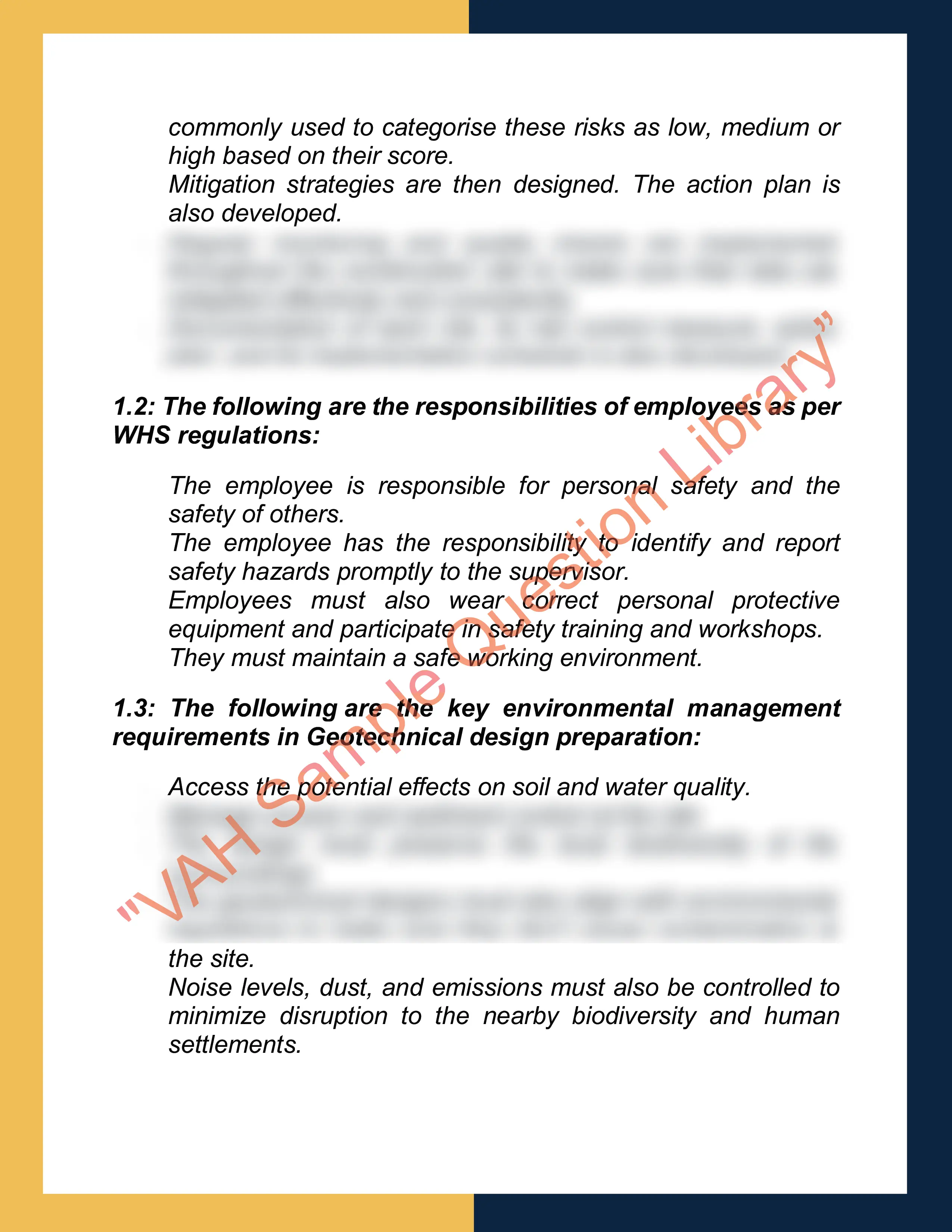 Sample Solution for RIICWD507D - Prepare detailed geotechnical design 2